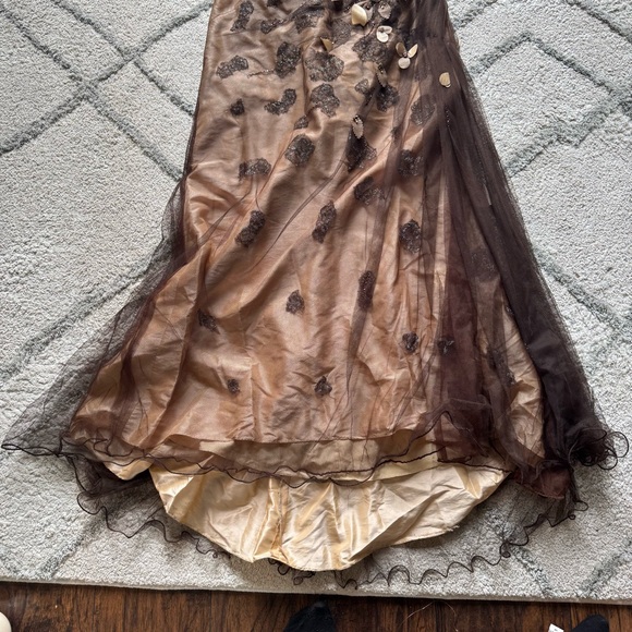 Montage by Mon Cheri Brown Strapless Gown - Picture 4 of 16